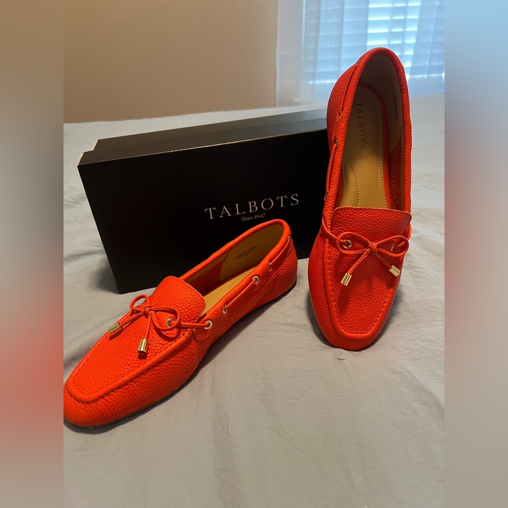 Talbots orange Jessie loafers